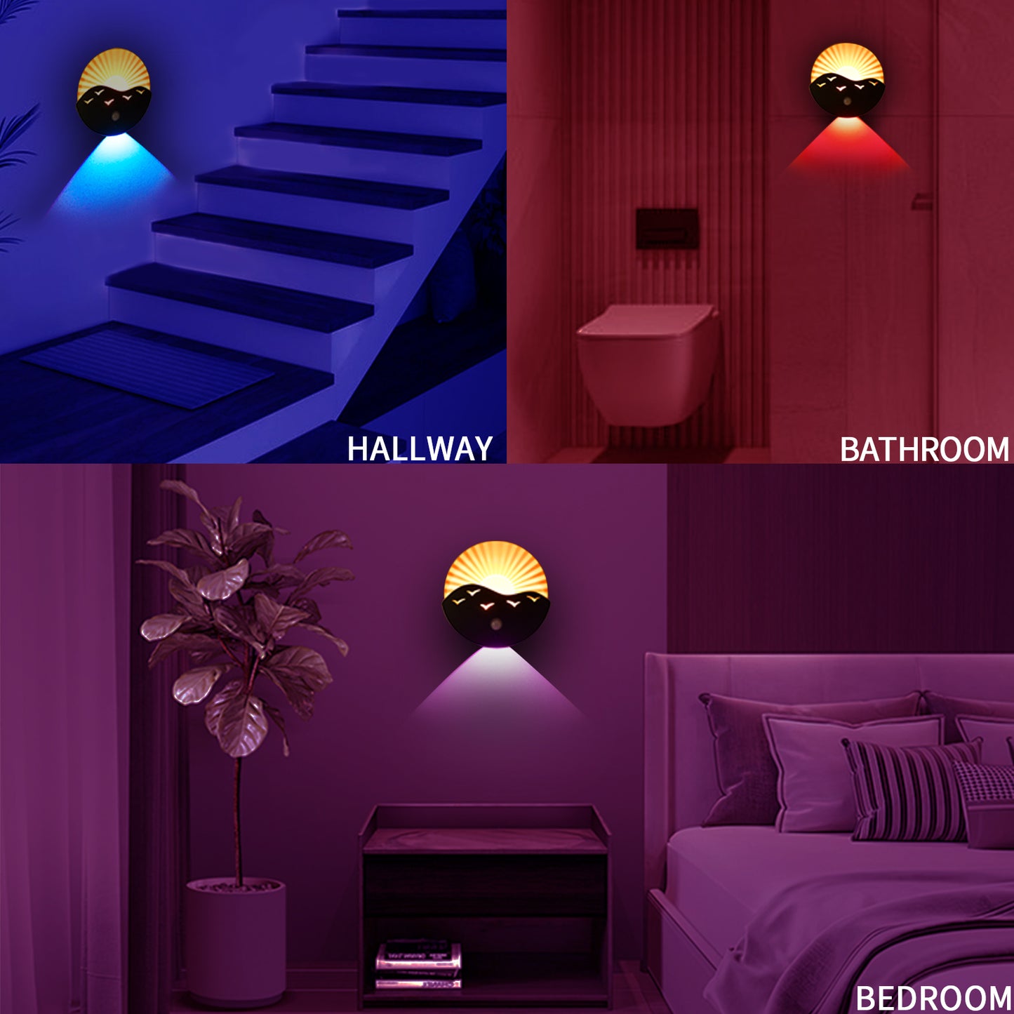 RGBW Rechargeable Magnetic & Cordless LED Dimmable Wall Sconce with Remote