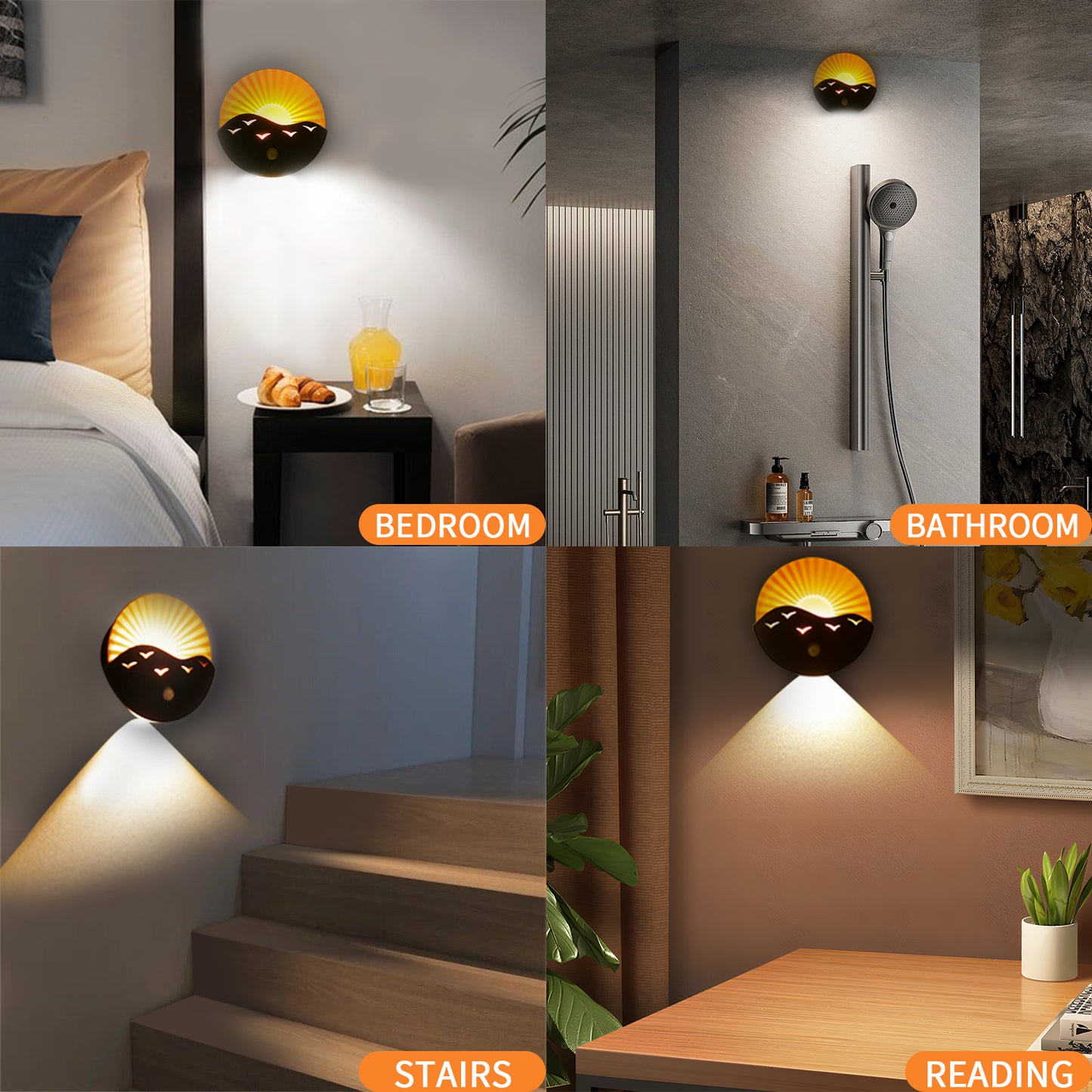 RGBW Rechargeable Magnetic & Cordless LED Dimmable Wall Sconce with Remote