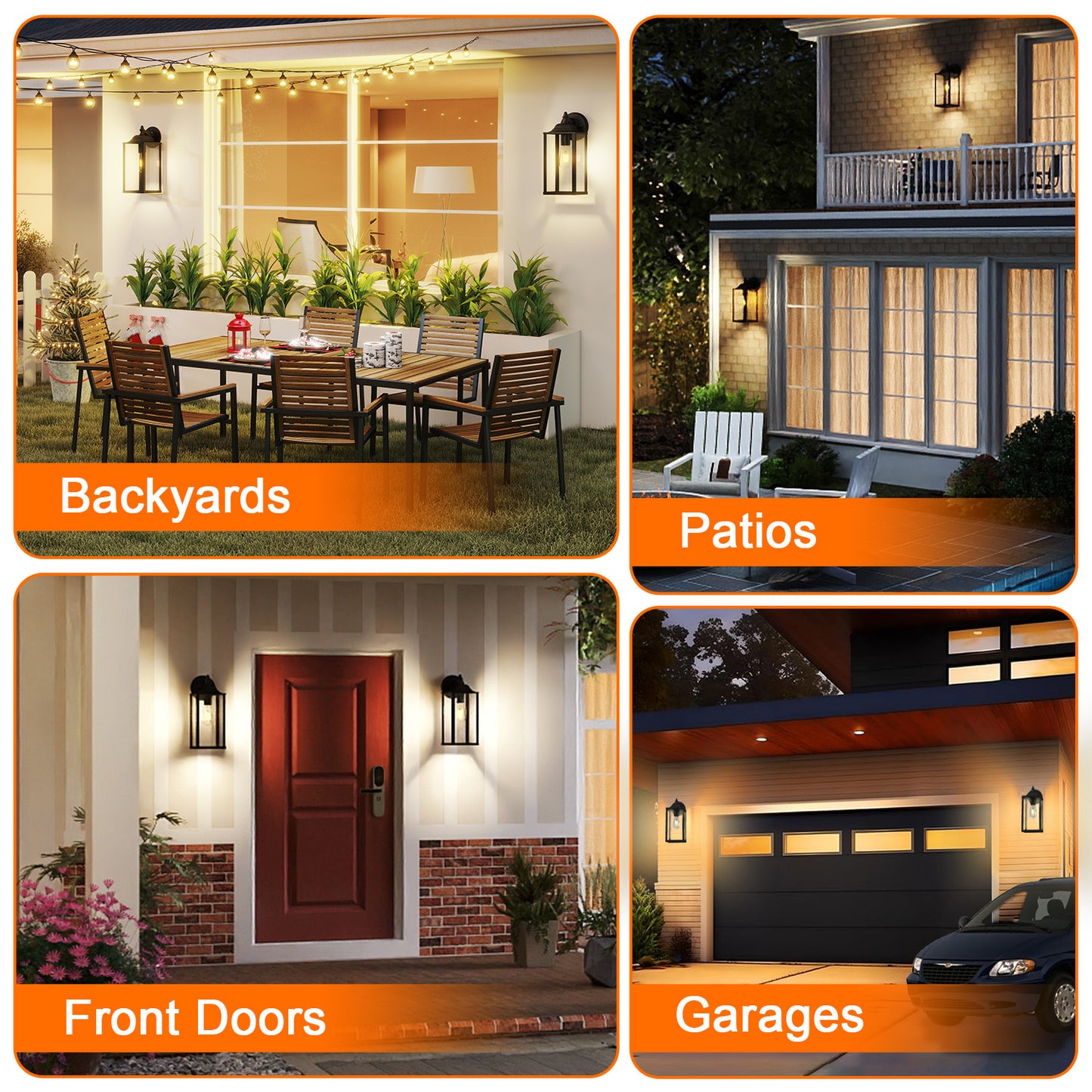 Large Size Waterproof Outdoor Wall Light Fixtures for Porch & Patio