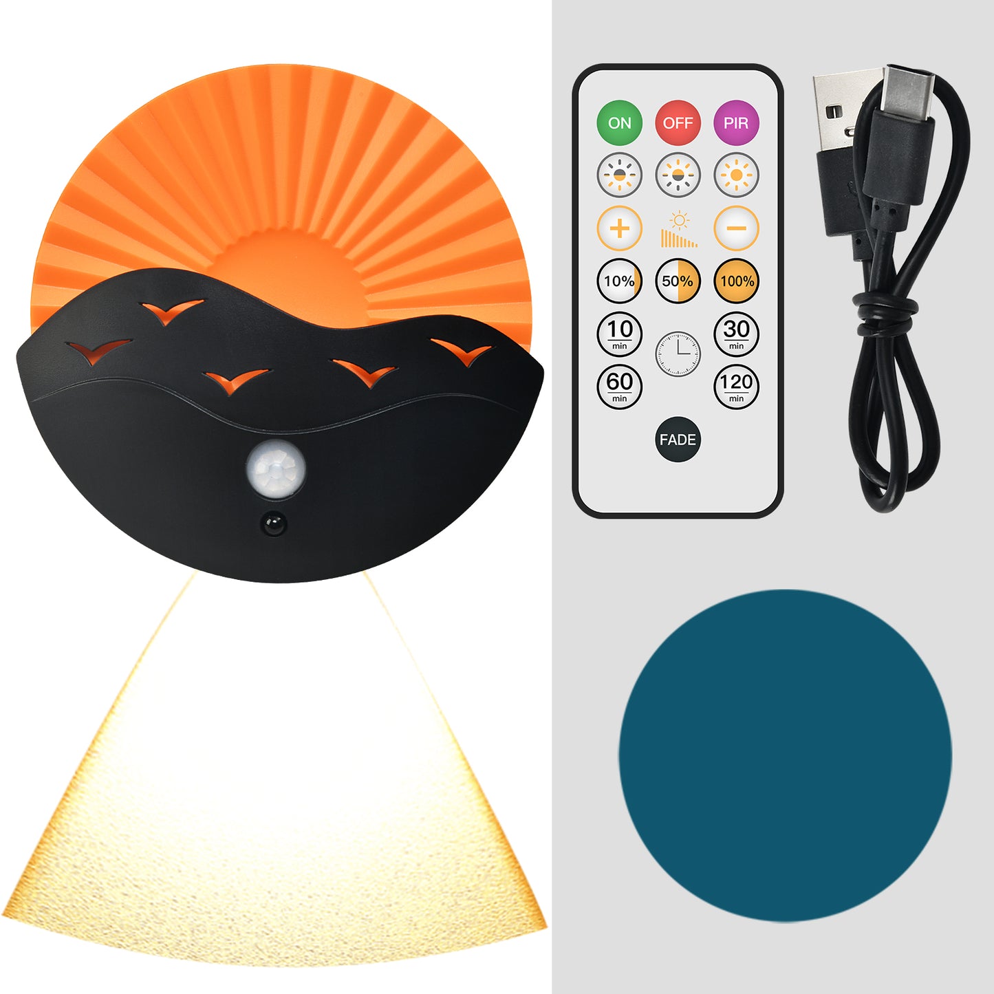 RGBW Rechargeable Magnetic & Cordless LED Dimmable Wall Sconce with Remote