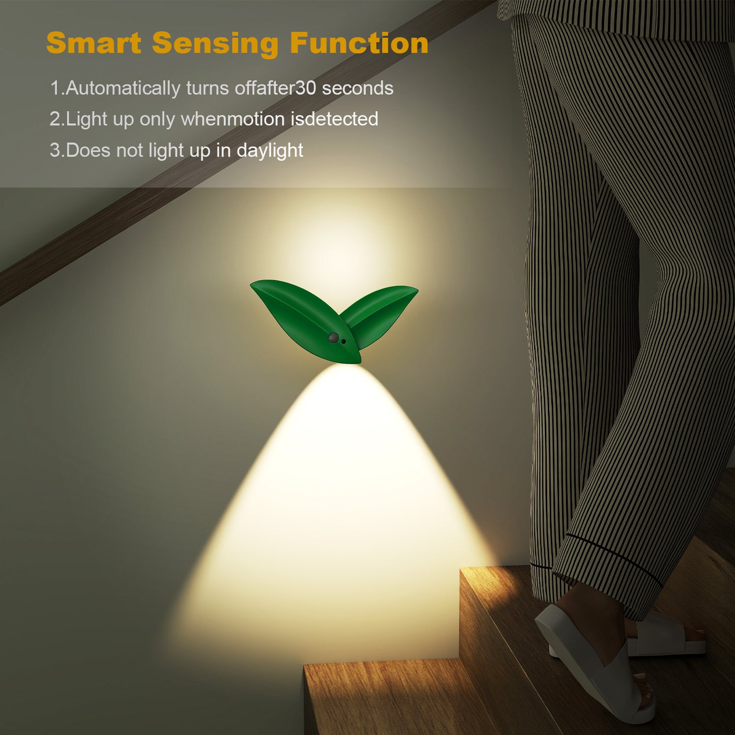 Green LED Motion Sensor Wall Light – Dimmable Magnetic Night Light with Remote