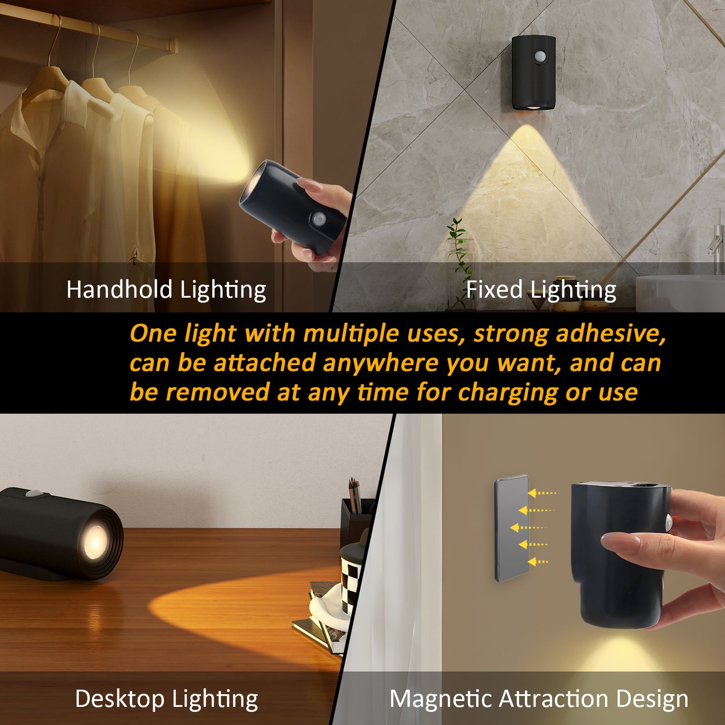 Upgraded Motion Sensor Night Light Magnetic Dimmable Wall Lamp 2 Pcs