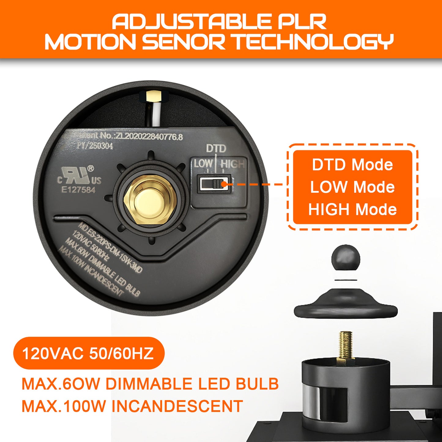 Black Motion Sensor Outdoor Wall Light – Rustproof, 3 Modes, 2-Pack