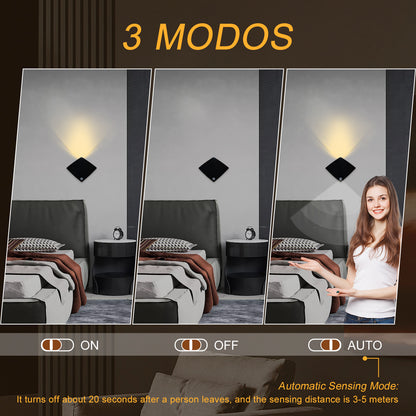 Motion Sensor Warm Yellow Night Light Magnetic Wall Sconces