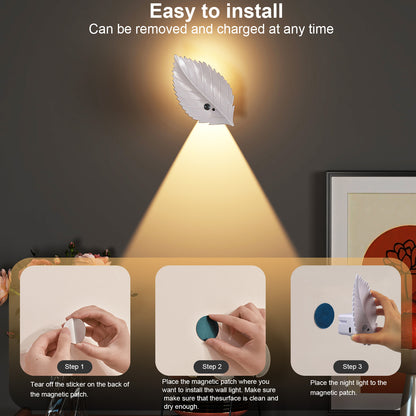 Magnetic Motion Sensor Wall Light – Rechargeable, Dimmable, with Remote