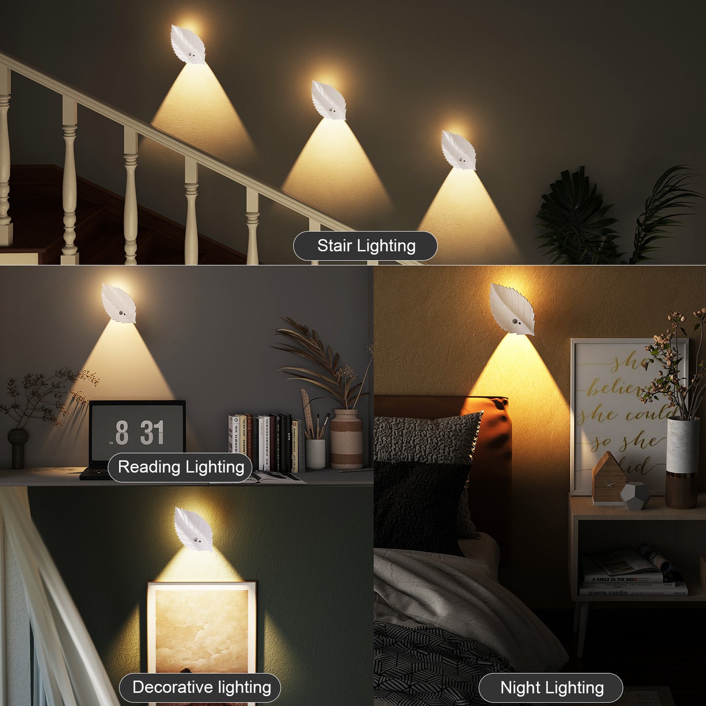 Magnetic Motion Sensor Wall Light – Rechargeable, Dimmable, with Remote
